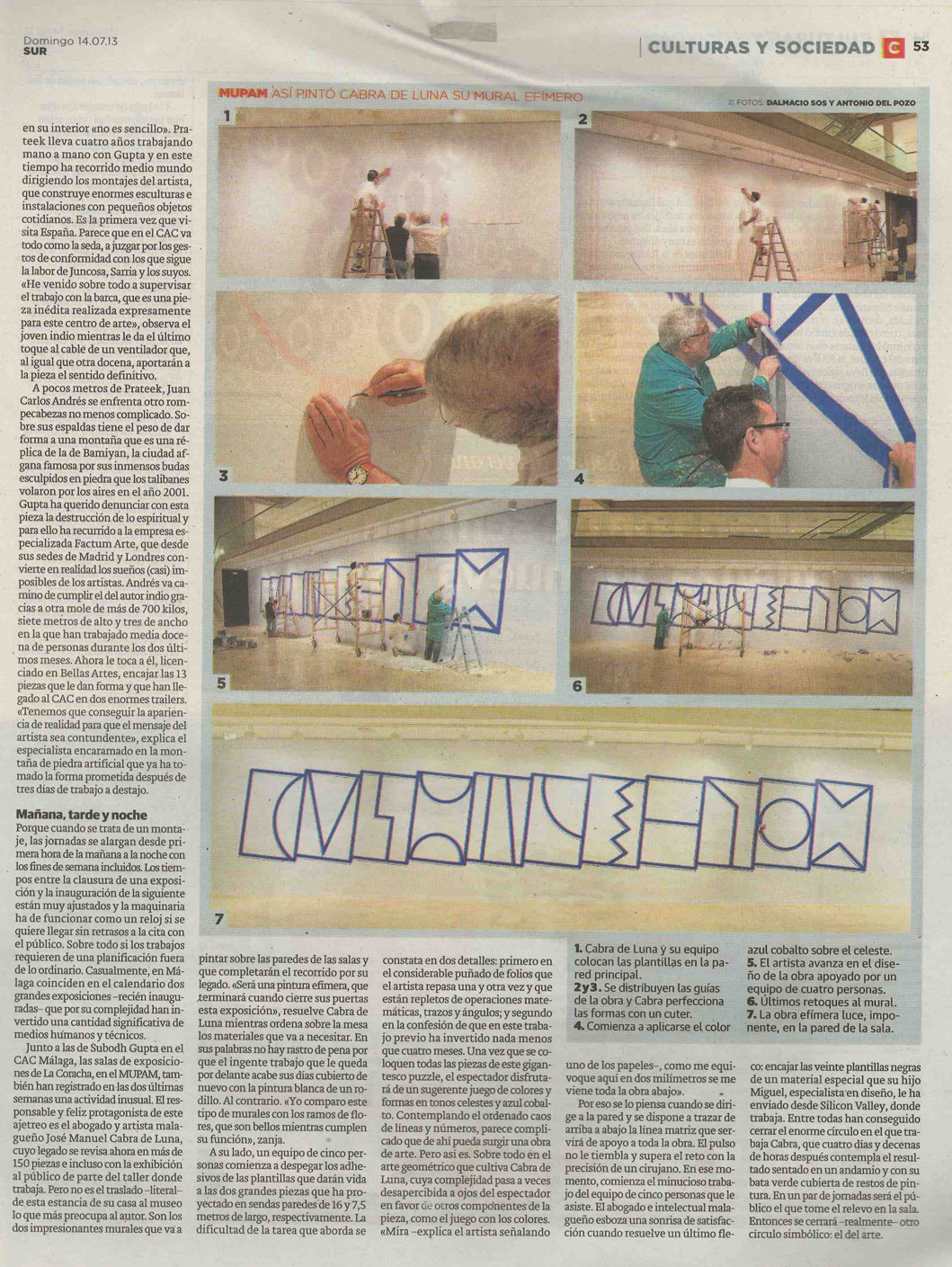 Diario Sur- 14 de julio 2013  Exposición Mupam 2