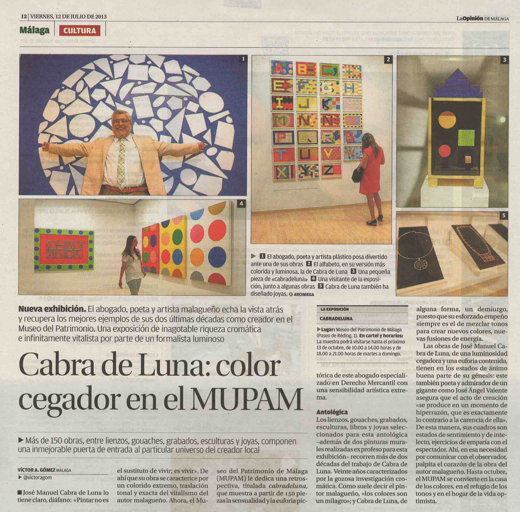 La Opinión de Málaga 12 de julio 2013 Exposición Mupam